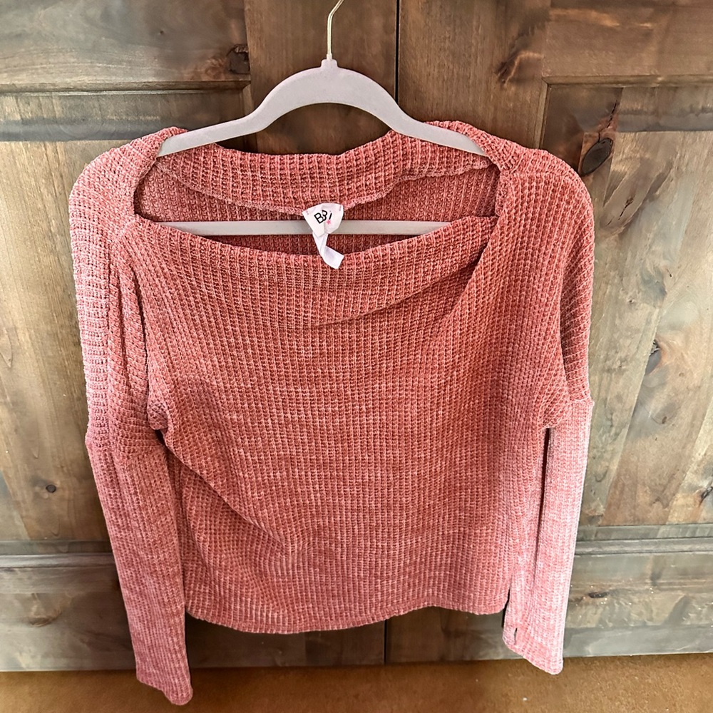 Pink Long Sleeve Knit Top